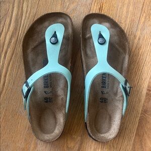 Birkenstock Gizeh Thong Sandals in Graceful Green Surf